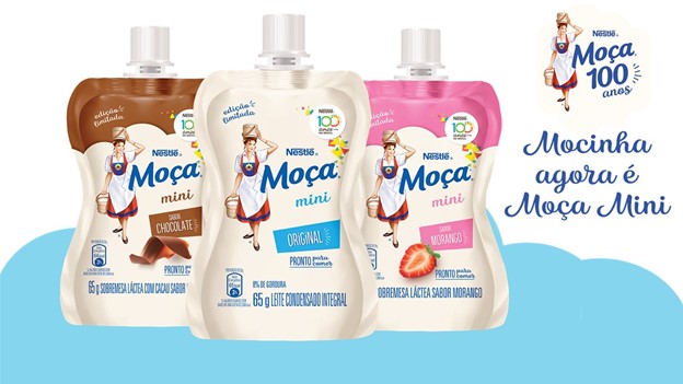 Nestlé lança Moça® Mini em três sabores: original, chocolate e morango